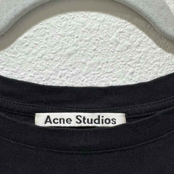 Acne Studios Nash Face Patch T Shirt Black Women’s Size Medium - Picture 3 of 7